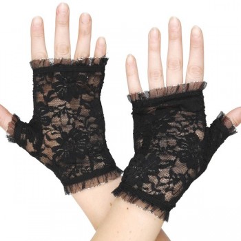 Gloves Short lace fingerless Black BUY